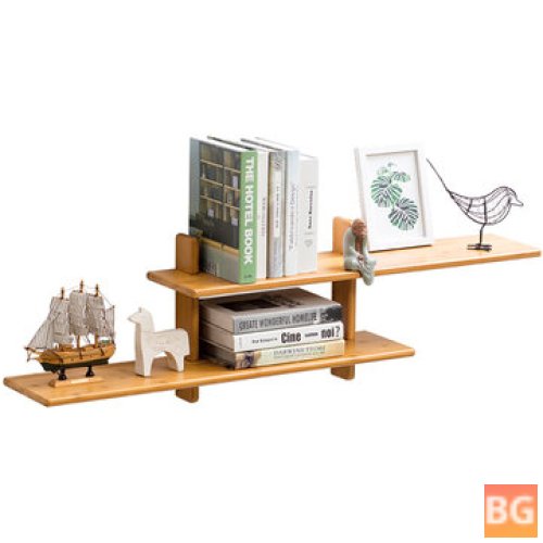 Home Office Wall Mounted Storage Rack with Bookshelf and Floating Holder