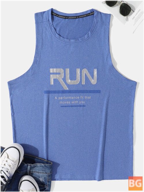 Sporty Tank Top with Reflective Letters
