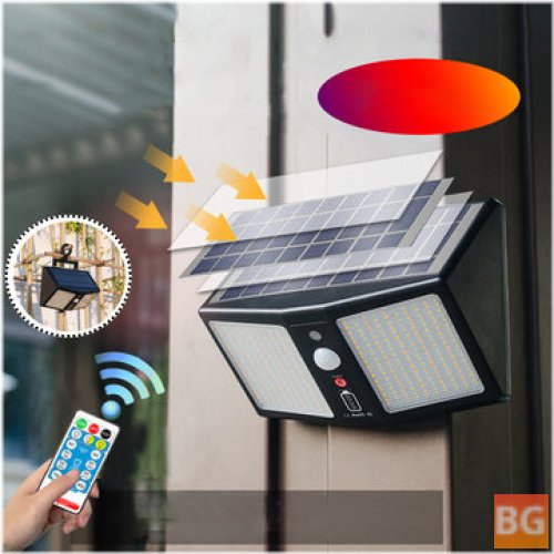 360LED Solar Security Wall Lamp with Human Sensor and Remote Control