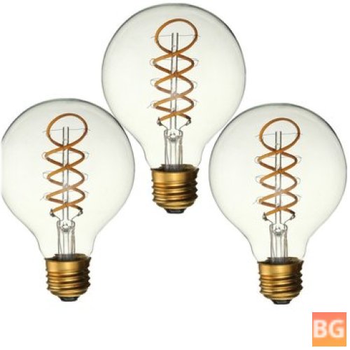 3PCS LED Light Bulbs - Amber Glass - 3W