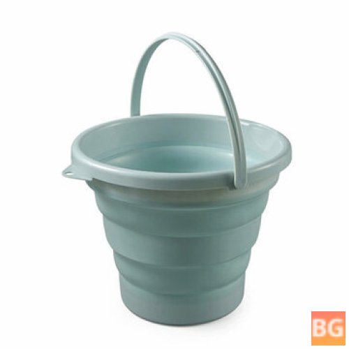 3/5/10L blue folding bucket with a detachable handle for outdoor painting