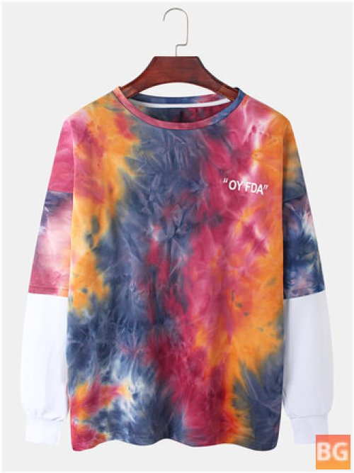 T-Shirt with Dye Patchwork Design