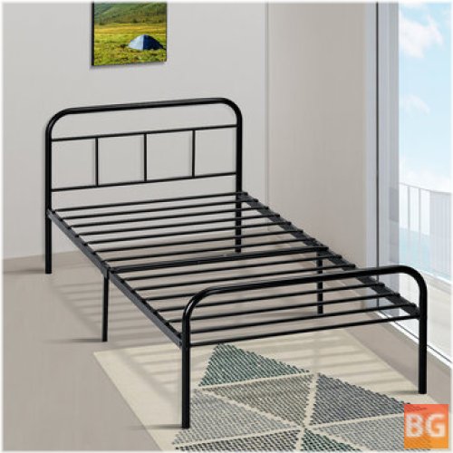 Lusimo Twin Size Bed Frame - Black - Metal Platform Bed Frame - Max Bearing 300KG - 77.6''x39.4''x32.3