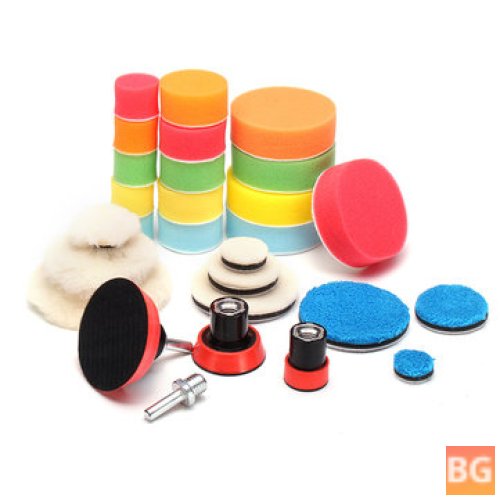 29pcs Polishing Pad with M14 Thread Back Pad and Adapter - For Waxing