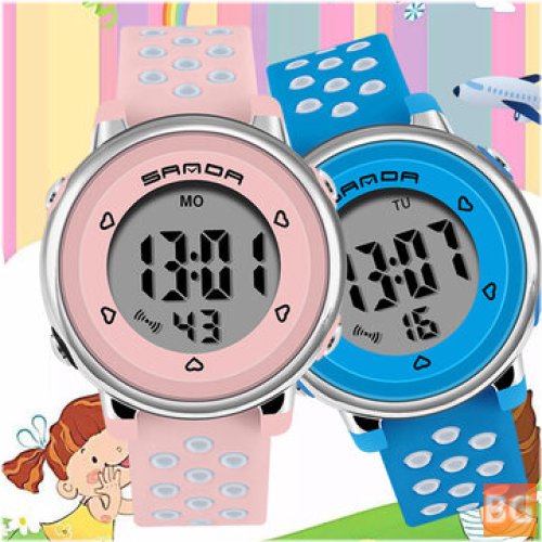 SANDA Watch - Fashion luminous digital watch with 12/24-hour clock