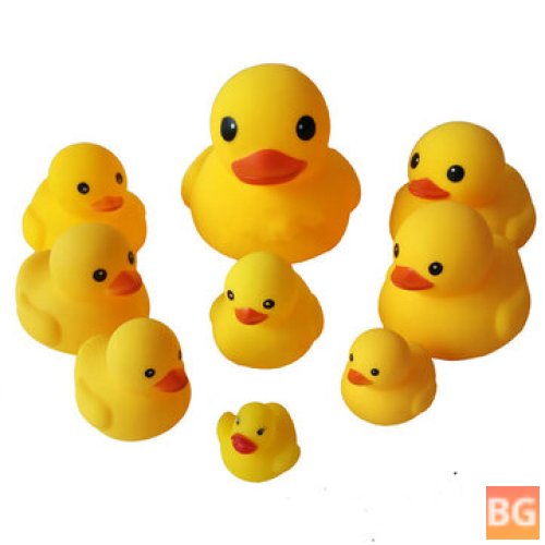 9-Piece Yellow Duck Bath Toy Set for Parent-Child Play and Soothing Baby Bath Time