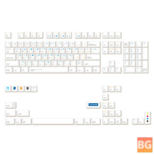 Cherry Profile White Keycaps for AI Keyboards - 134 Keys