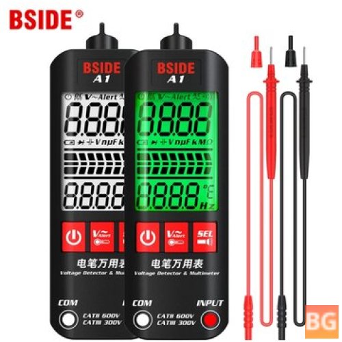 BSIDE A1 Voltage Tester - Color Display - Non-Contact Electric Pen - Dual Range - Live Wire test Ohm Hz NCV meter