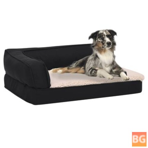 Dog Bed - Ergonomic Linen Look - 90x64 cm - Black