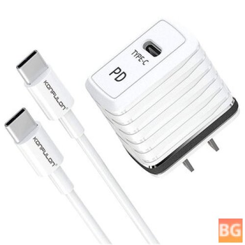 Konfulon C32D Fast Charging Cable for iPhone 12 Pro Max - US/EU Plug