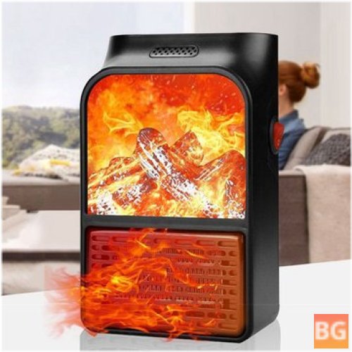 500W Electric Wall Mount Flame Heater - Remote Control AC220V-240V
