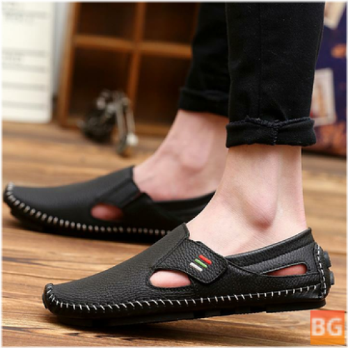 Men's Leather Shoes with Soft Sole and Casual Fit