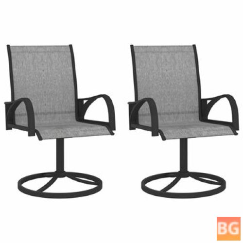 Chairs with Swivel Arms and Gray Fabric