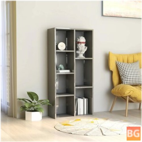 High Gloss Book Cabinet - Gray 19.7