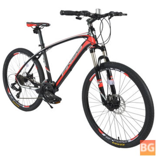 26-Inch 24-Speed Mountain Bike with Aluminum Frame and Disk Brakes for Outdoor Cycling, Suitable for Both Genders