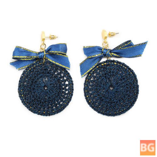 Round Earrings with Charm - Ethnic