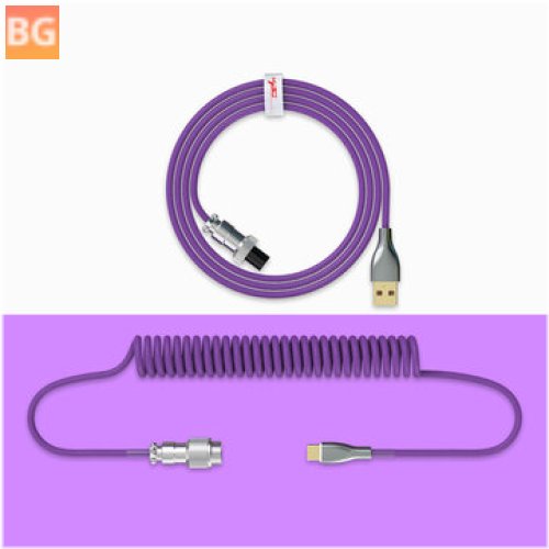 2.2m Mechanical Keyboard Cable - Type-C USB Aviation Connector Spring Wire Desktop Computer Plug