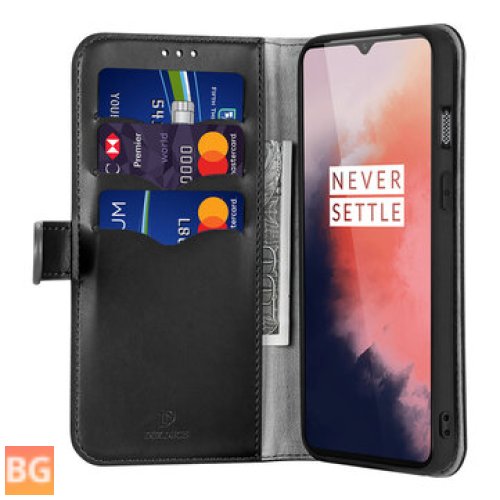 For OnePlus 7T Hard Shell Back Cover with Stand Card Slots and Soft Protective Hard Back Cover