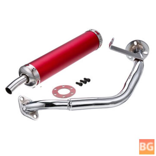 Bent Outlet Exhaust Muffler Tip and Tail Pipe with GY6 Front Pipe