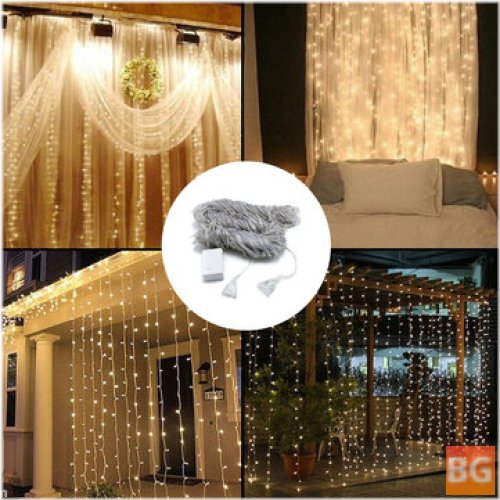 320 LED Waterfall Curtain String Lights