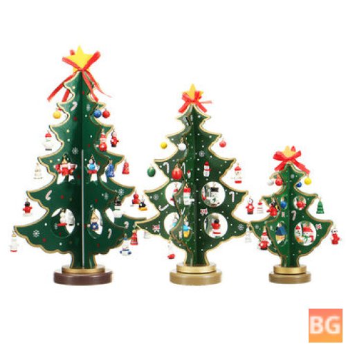 3D Wooden Christmas Tree Table Decoration - Hanging Ornament