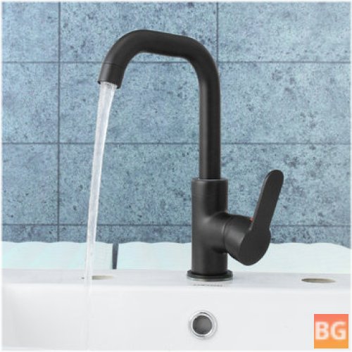 Black Copper Basin Hot and Cold Faucet - Kitchen Sink
