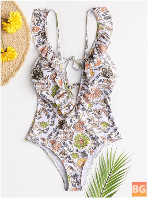 8-Pack Floral Print Straps One Piece swimwear for Women