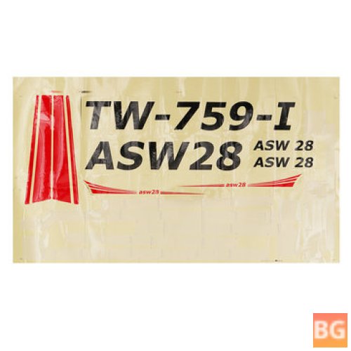 ASW-28 V2 Sloping RC Airplane Spare Part Decals - Blue