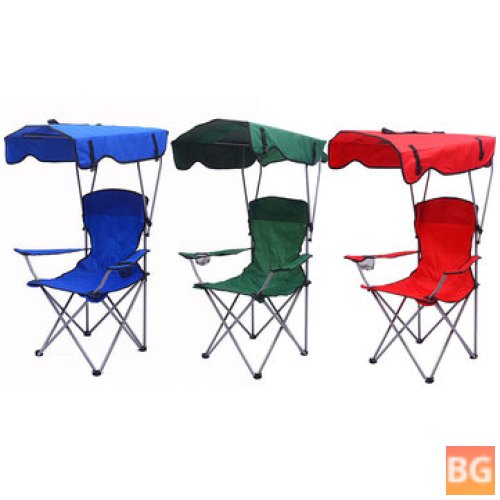 Beach Chair with Sunshade - Red, Green, Blue