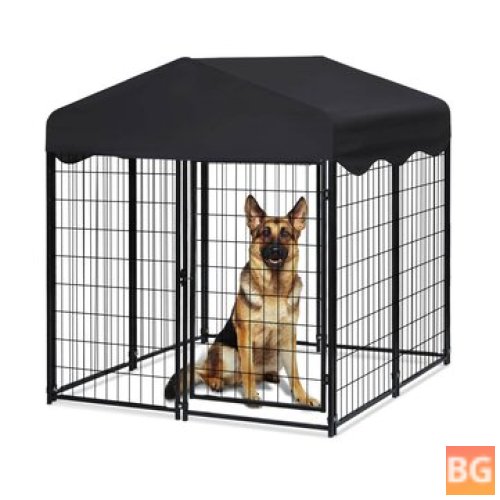 Large Dog Kennel with Roof for Outdoors - 4ft x 4.2ft x 4.45ft