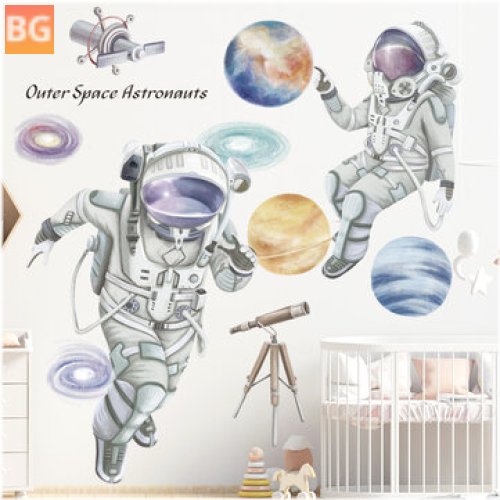 Space Theme Astronaut Wall Sticker Dormitory Living Room Wall Decor Home Decor 3D Kids Room Decoration