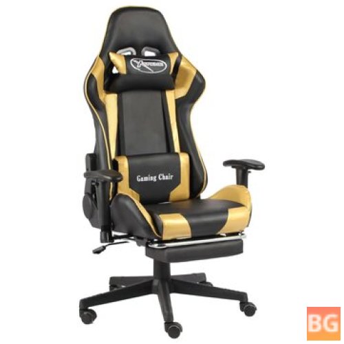 Game Chair with Footrest in Gold