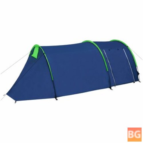 Waterproof Tunnel Tent for Camping, Hiking, and Travel (2-4 Person Capacity) with Fibreglass Poles - Blue/Green