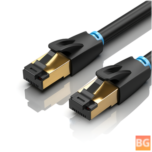 Cable - Cat 8 - RJ45 - Networking - Gold - Connector - for Router - Modem