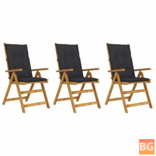 Folding Garden Chairs 3 pcs with Cushions and Sofa