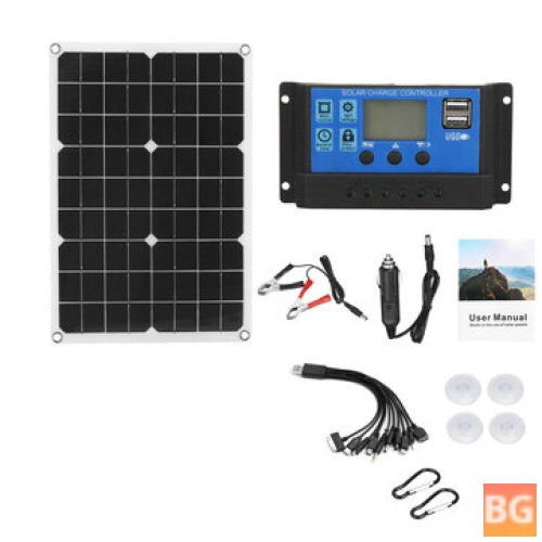 Solar Panel - Dual 12V USB - with 60A 100A Controller - Waterproof - Solar Cells for Car Yacht RV Battery Charger