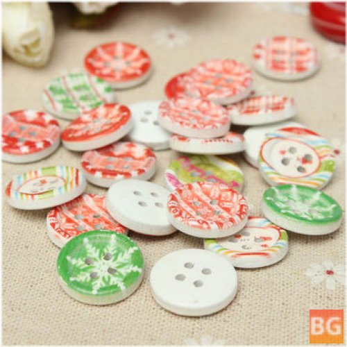 Baby Sewing Buttons with Wooden Stem - 100PCS