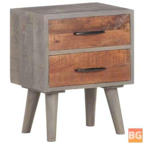 Gray Cabinet with a Rough Wood Top