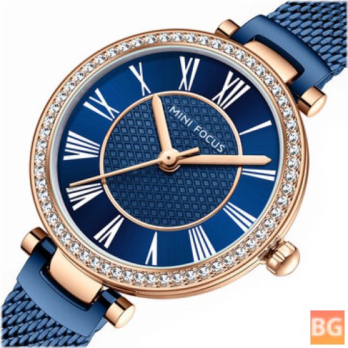 Women's Watch with Fashion Crystal and Waterproof Quartz Display