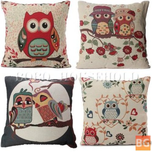 Pillow case for home office use - Owl print