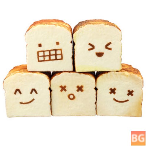 Bread Squishy Toast - 8CM - Funny Expressions - Gift Collection