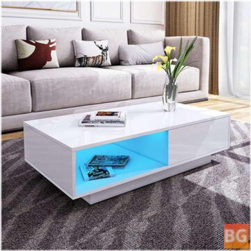 RGB LED Coffee Table with Storage Drawers