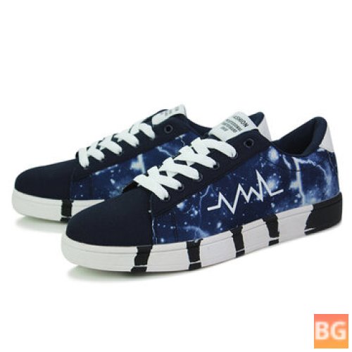 Soft Sole Trendy Pattern Lace Up Casual Shoes