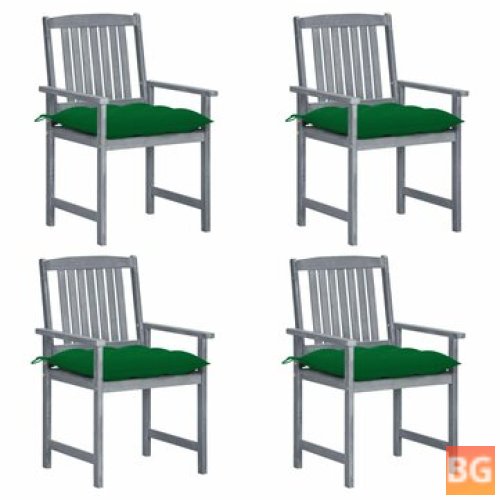 Director's Chairs with Cushions (4 pcs) Gray