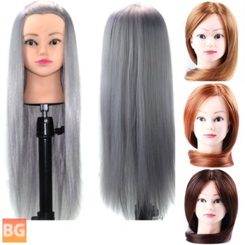 Hair Training Mannequin Head High Temperature Fiber Salon Model With Braided Hair