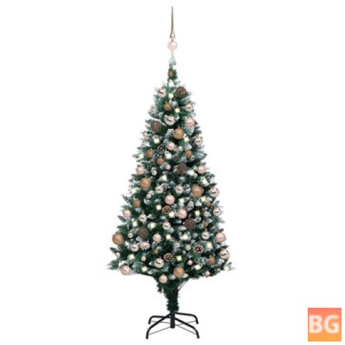 Home Decor - Artificial Christmas Tree - 150 LEDs - Easy Assembly - Christmas Tree with Metal Stand and 950 Tips Decor