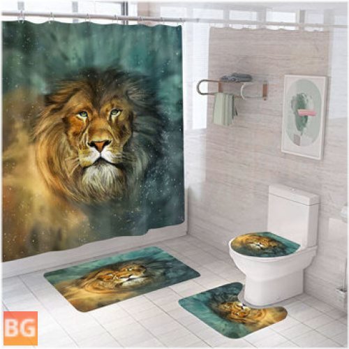 Galaxy Star Pattern Shower Curtain - Rug Lid Toilet Cover