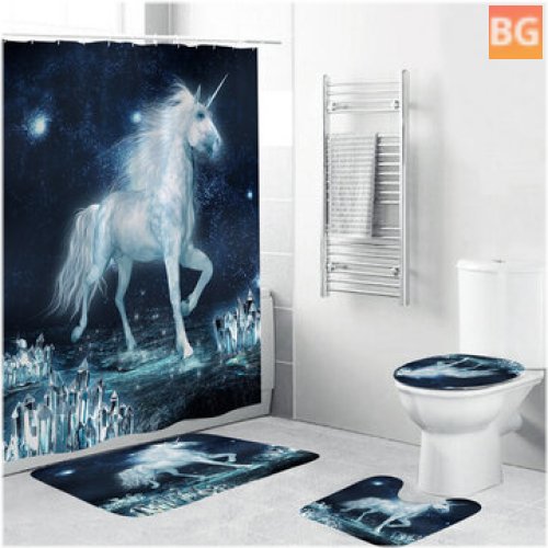 Toilet Cover for Shower Curtain - Unicorn Print