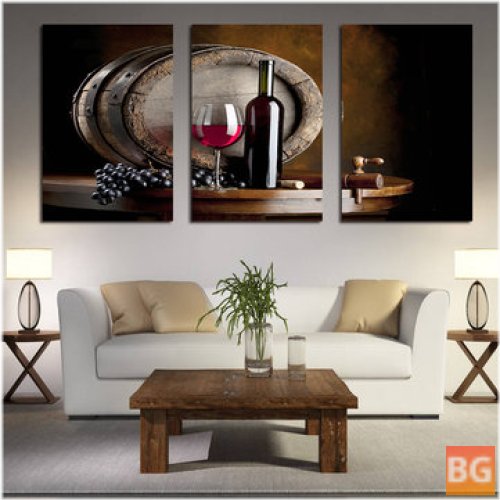 Hand-Painted Red Wine Wall Art Set