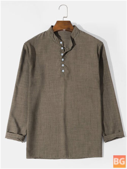 Shirt with Cotton Henley Fabric